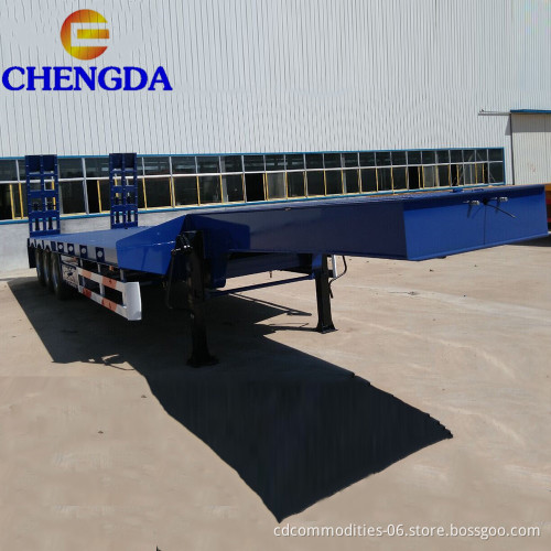 Factory Outlet Cheap Triaxle 4 Axle 60 Tons Low Boy Lowbed Semi Trailer